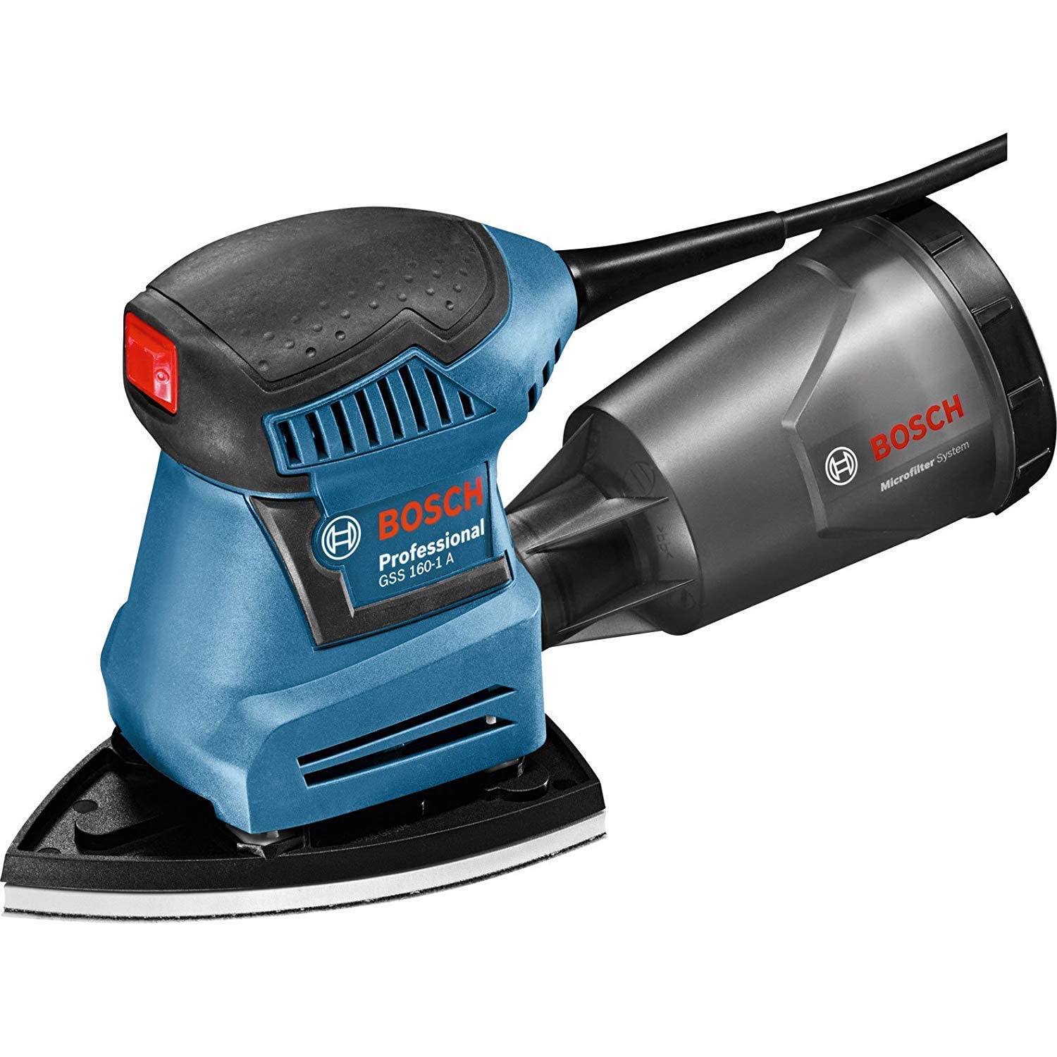 Bosch Professional Orbital Sander GSS 160 Multi (240V, Hole punch, Screwdriver, Dust box incl. Microfilter, 3 x sanding sheet C470, Delta base plate, 2x Base plate, L-BOXX 136)