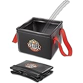 BS-VOG Dunk Tank for Grill Rescue Brush, Collapsible Water Bucket | Square Water Basin for Grill Brush Bristle Free, Fold-Flat Storage, BBQ Steam Cleaning, No Brush Included