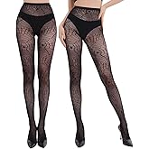 Jhfinely 2 Pairs Spider Web Fishnet Tights, Women's Black Spider Fishnet Stockings, Cobweb Lace Patterned Pantyhose Goth Tights for Halloween Cosplay Costume Lingerie Accessories, One Size