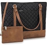 Laptop Tote Bag for Women, 15.6 Inch Computer Shoulder Bag Teacher Work Bag Travel Purse with Small Pouch VONXURY