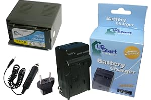 UPSTART BATTERY Replacement for AG-DVX100B Battery and Charger with Car Plug and EU Adapter - Compatible with CGR-D54 Digital Camcorder Batteries and Chargers (5400mAh 7.4V Lithium-Ion)