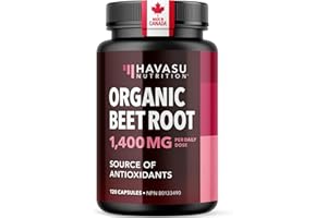 Organic Beetroot Capsules 1400MG | Potent Nitric Oxide for Healthy Blood Flow Support & Energy | 700MG Beetroot Powder Per Ca