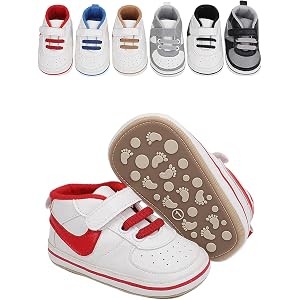 Infant Boy Girl Shoes Non-Slip Baby Walking High Top Basketball Sneakers | Soft flexible sole, lightweight construction, brea
