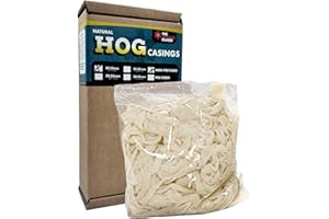 The Sausage Maker Natural Hog Sausage Casings 42 To 44 MM Butcher Pack, Makes 100 Lb Meat, North American Edible Pork Casing For Links, Polish, Pepperoni, Ring Bologna, Liverwurst, 1 3/4" Dia