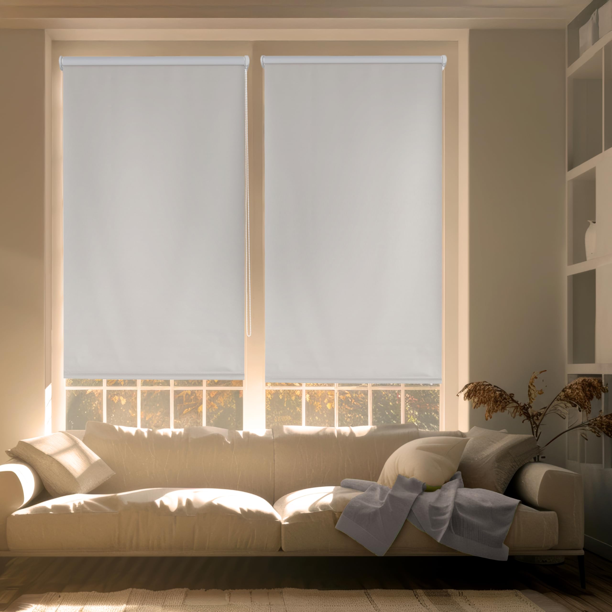 Blindecor Plain BK - Zeus “NO TOOLS REQUIRED”. 100% Opaque roller blind. Silver Grey. 87x180 cm (width x height),63069213
