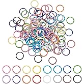 PH PandaHall 10mm Colored Jump Rings, 160pcs 16 Colors 18 Guage Iron Open Jump Rings O Ring Connectors Jewelry DIY Findings for Keychain Choker Earring Necklaces Bracelet Making,