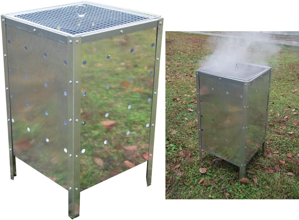 FiNeWaY LARGE SQUARE GARDEN FIRE BIN INCINERATOR GALVANISED 90L