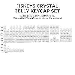 GMKWTL XVX White Keycaps, Crystal Jelly Keyboard