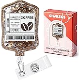 Shake Little Star Coffee Nurse Badge Reel Retractable of Alligator Clip | Cute ID Medical Badge Holder, Name Tag Badge Clip, RN LPN CNA MA Night Shift Nurse Nursing Student Social Worker, Nurse Gifts