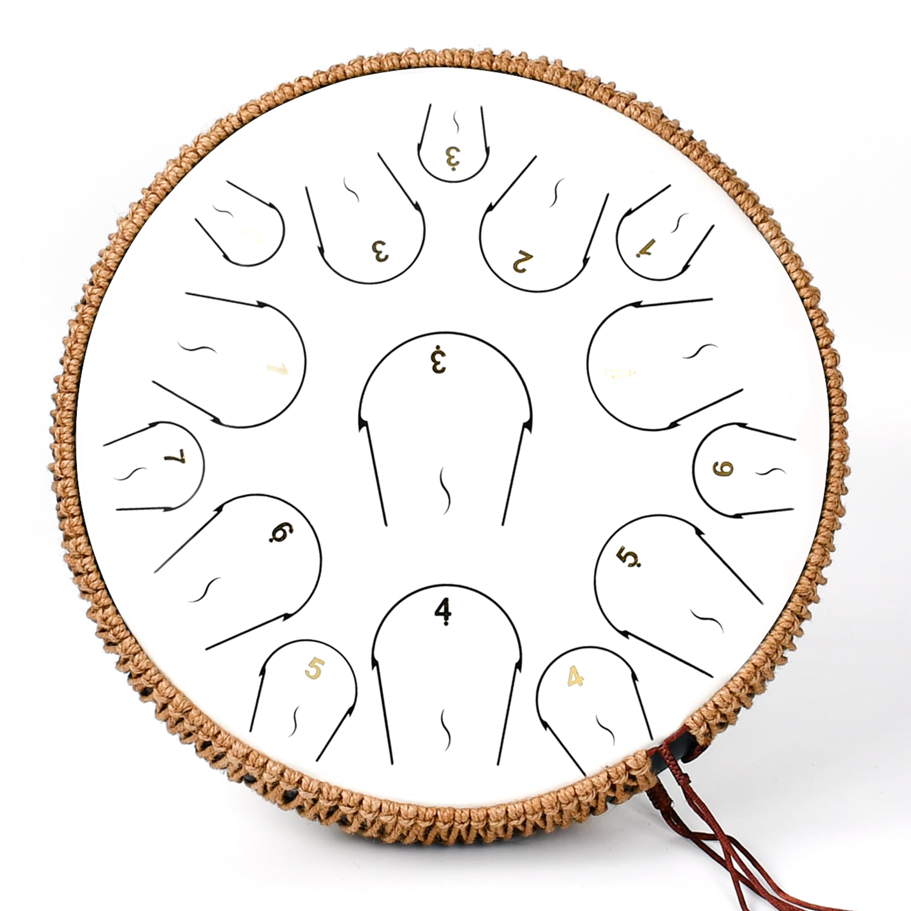 Photo 1 of Steel Tongue Drum - 14 Inch 15 Note Tongue Drum - Hand Pan Drum with Music Book, Handpan Mallets and Carry Bag, C Major, White