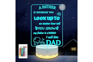 ANYWIN Father Gifts from Kids, I Love You Daddy 3D Illusion Lamp with remote control & Timer & Dimmer for Home Decor, Dad Gifts for Birthday Father's Day, Thanksgiving Day, Xmas from Children Boys Girls Wife