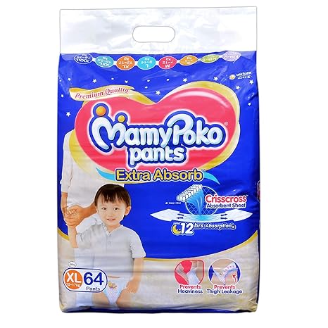 MamyPoko Pant Style Extra Absorb Diaper XL 64 (64 Count)