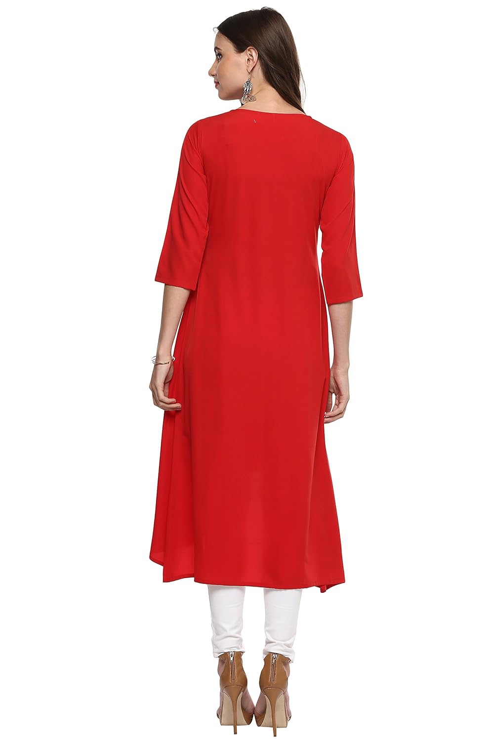janasya women's polyester crepe kurta