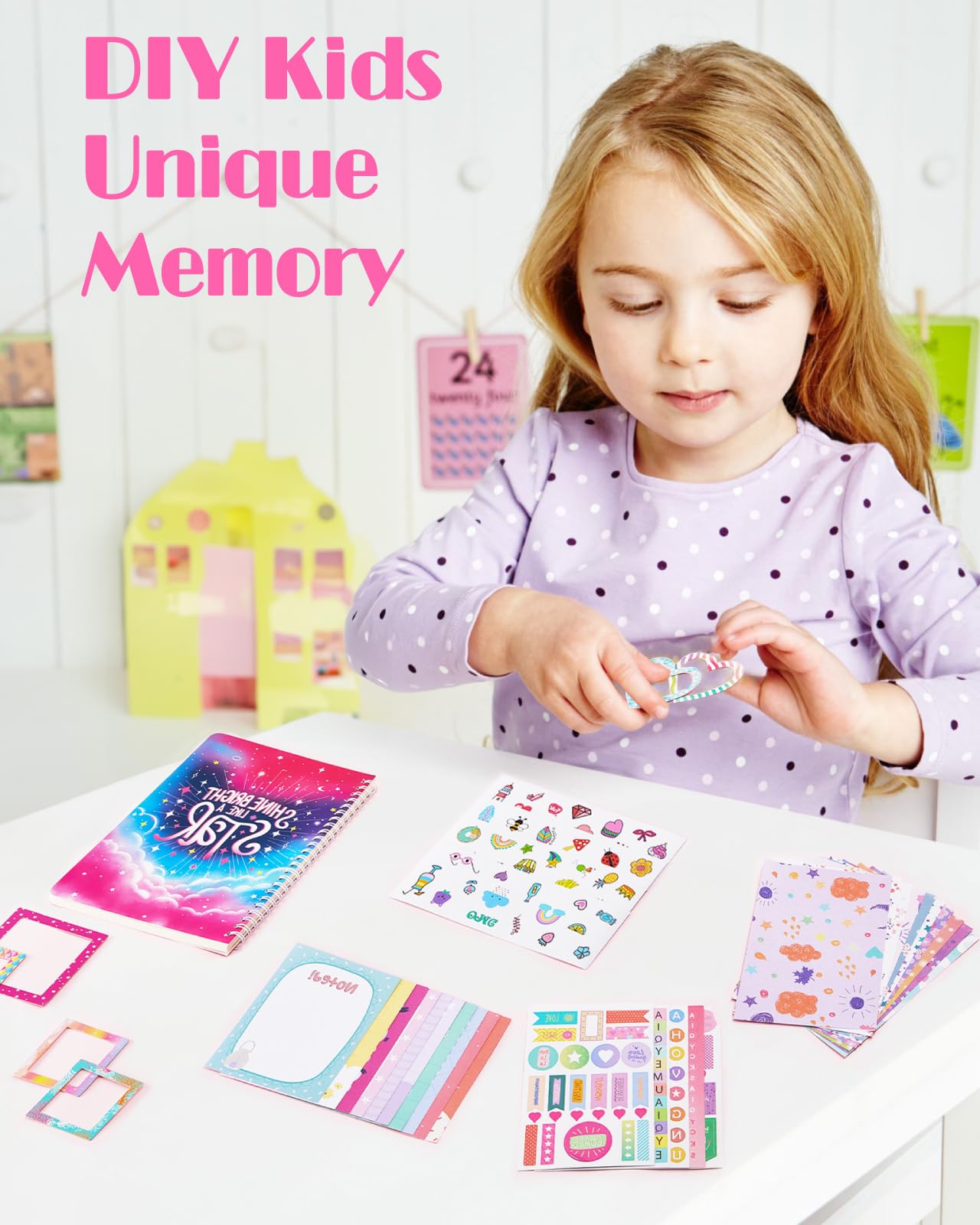 DIY Journal Kit for Girls - 59-Pcs DIY Journal Kit for Tweens & Teens - Stationery Set, Scrapbooking & Diary Supplies, Journaling Art Kit Teen Girl Birthday Gifts, journal kit for girls ages 8-12