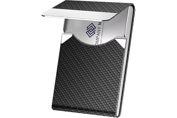 DMFLY Business Card Holder, Metal Business Card Case Pocket, Card Holder for Women & Men, Professional PU Leather RFID Blocki