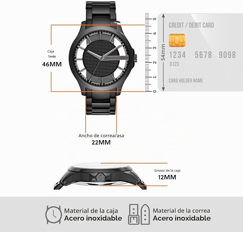 Relógio Masculino, Movimento de Data Quartzo Três Ponteiros e Caixa 46mm com Aço Inoxidável ou Couro, Grafite e Pulseira Branca