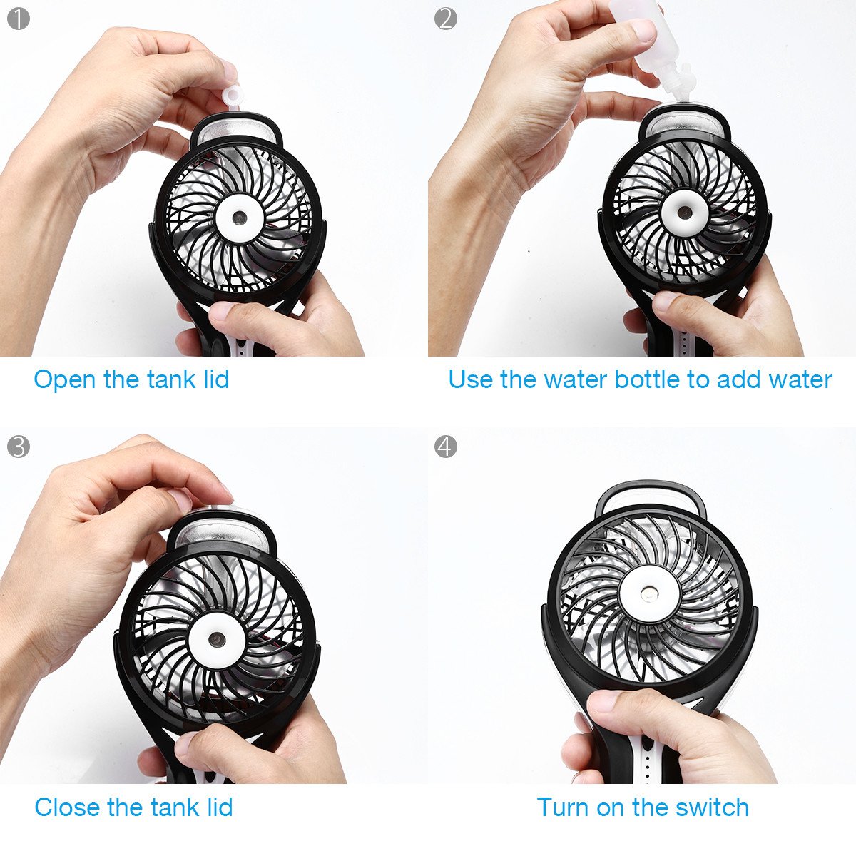 isYoung USB Ventilator Mini Fan mit Kühlung -schwarz