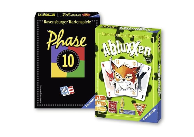 Ravensburger 81883 - Klassiker und die Neuheit: Phase 10 und Abluxxen, Kartenspiel