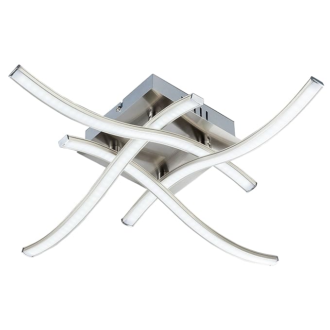 LED Deckenleuchte I 4 flammig I moderne Deckenlampe I inkl. 4 x 3,4 W 350lm LED Platine I 3000K I matt-nickel I IP20