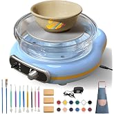 Hitish Mini Pottery Wheel Kit for Kids - 4.7" Turntable Two-Way Rotation Electric Pottery Machine, Adjustable Speed, Low Noise, Clay Wheel DIY Kit for Teens Adults Beginners, Pottery Tools Included