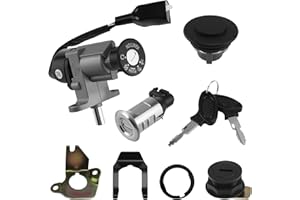 MFC·PASSION GY6 Ignition Switch Lock Key Fuel Tank Cap Set 4 Pin 4 Wires B09 B08 for GY6 49cc 50cc 125cc 150cc Chinese Scooter Moped Motorcycle Jonway Jmstar Wangye Sunny Geely Kaitong