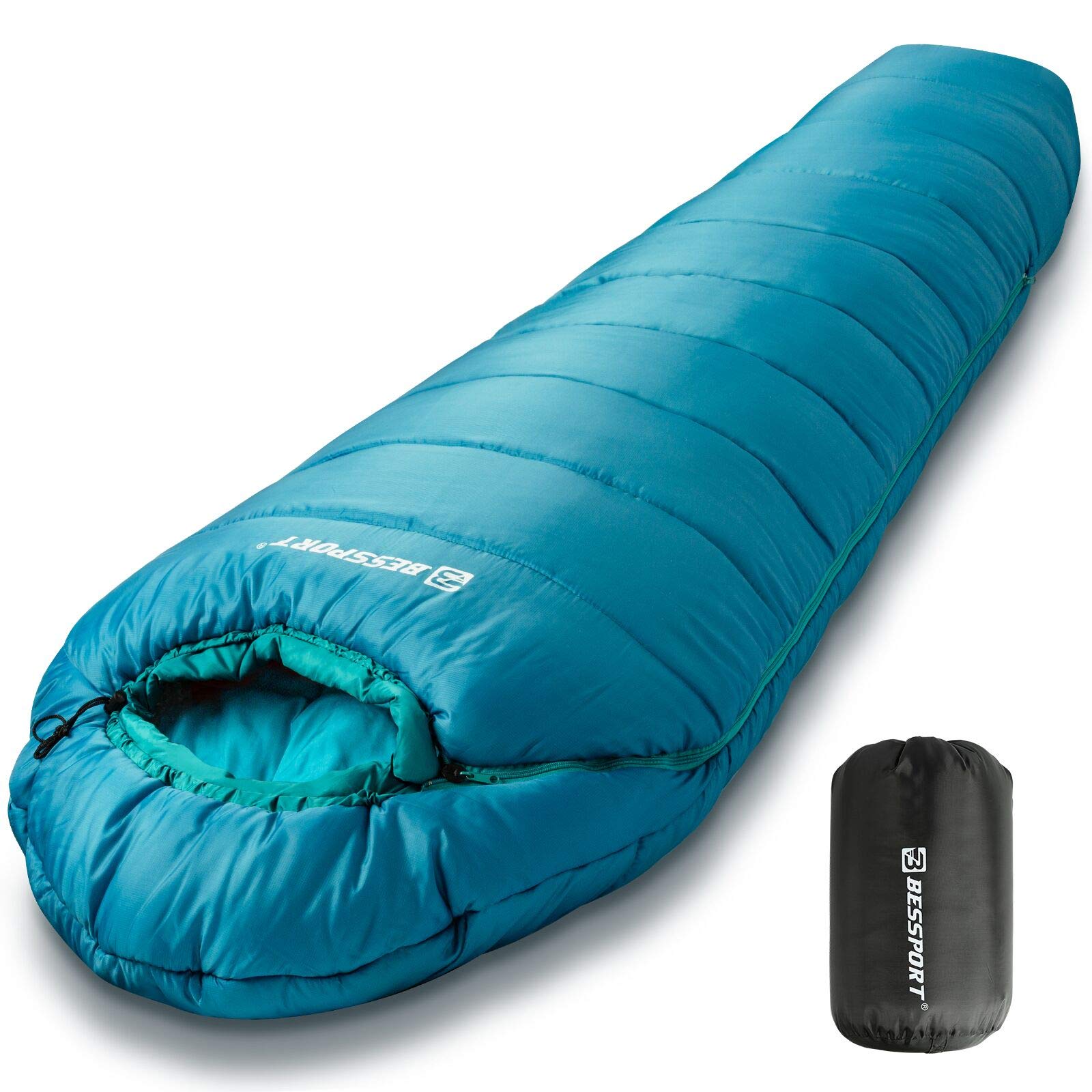 Bessport Mummy Sleeping Bag | 15-32 ? Extreme 3-4 Season Sleeping Bag for Adults Cold Weather– Warm and Washable, for Hiking Traveling & Outdoor Activities