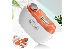WEIHUINET 2025 Upgraded 3-in-1 Electric Nail Clipper & Polisher – Automatic Nail Trimmer with LED Light, 2-Speed, USB Rechargeable, Clip Storage, Safe for Baby & Seniors（Orange）