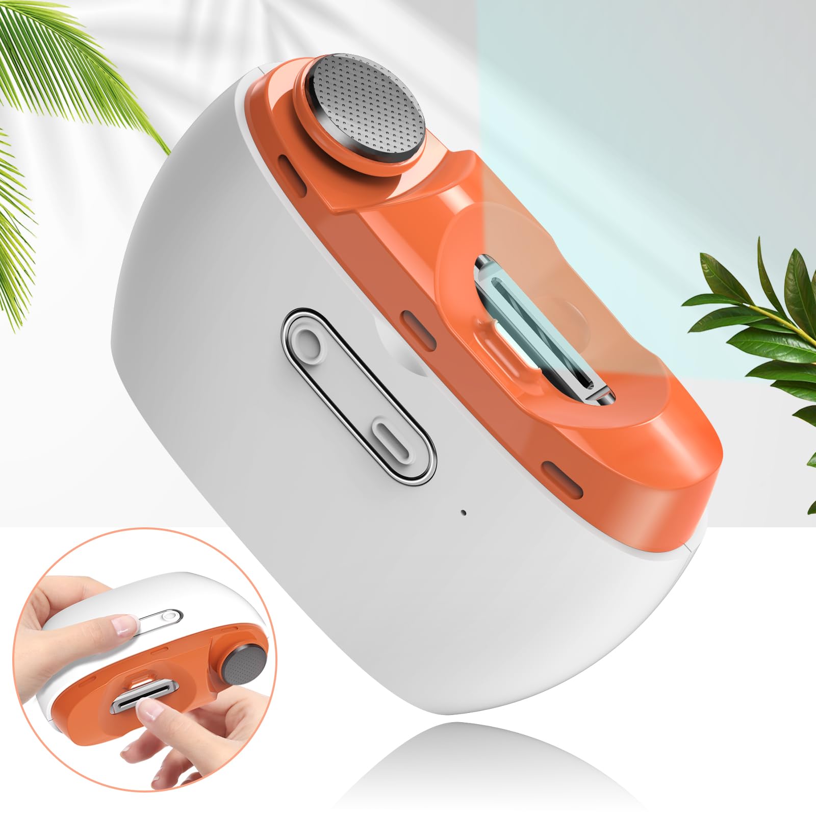 Photo 1 of 2025 Upgraded 3-in-1 Electric Nail Clipper and File – Automatic Nail Trimmer & Polisher with LED Light, USB Rechargeable, Clip Storage, 2-Speed, Safe for Baby, Adults, Seniors?Orange?