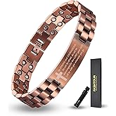 Fashtour Copper Magnetic Cross Bracelet for Men - Ultra Strength Magnetic Mens Cross - With Size Adjustment Tool