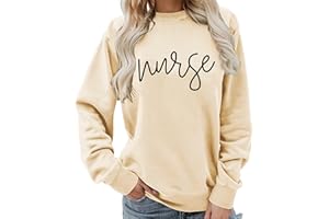 ALAPUSA Nurse Women’s Graphic Print Crewneck Long Sleeve Sweatshirt - Soft Pullover Casual Comfort Top