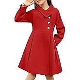 GRACE KARIN Girls Dress Coat Kids Wool Lapel Long Button Jackets Fall Winter Outerwear Peacoat with Pockets 5-12Y