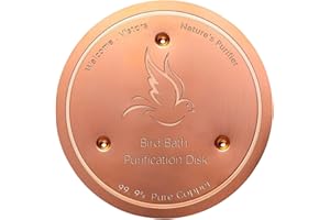 Scuyari Copper Bird Bath Purification Disk, 99.99% Pure Copper Water Cleaner, 0.7 mm Thick with Stable Triple-Point Support, Safe Natural Solution for Outdoor Birdbaths Bowls, All-Season Use,1 Pcs