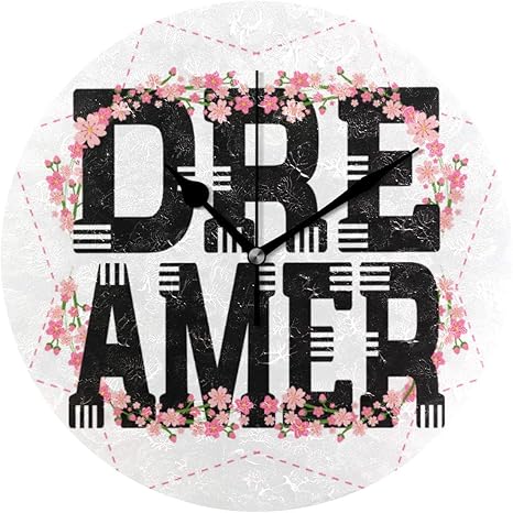 Amazon Miscery 掛け時計 スローガンテキスト花イラストアート インテリア 木製 サイレント キッズ 子供 部屋飾り 簡単 和風 置き時計 可愛い おしゃれ 北欧 時計 壁掛け 連続秒針 電池式 プレゼント 置き時計 掛け時計 オンライン通販