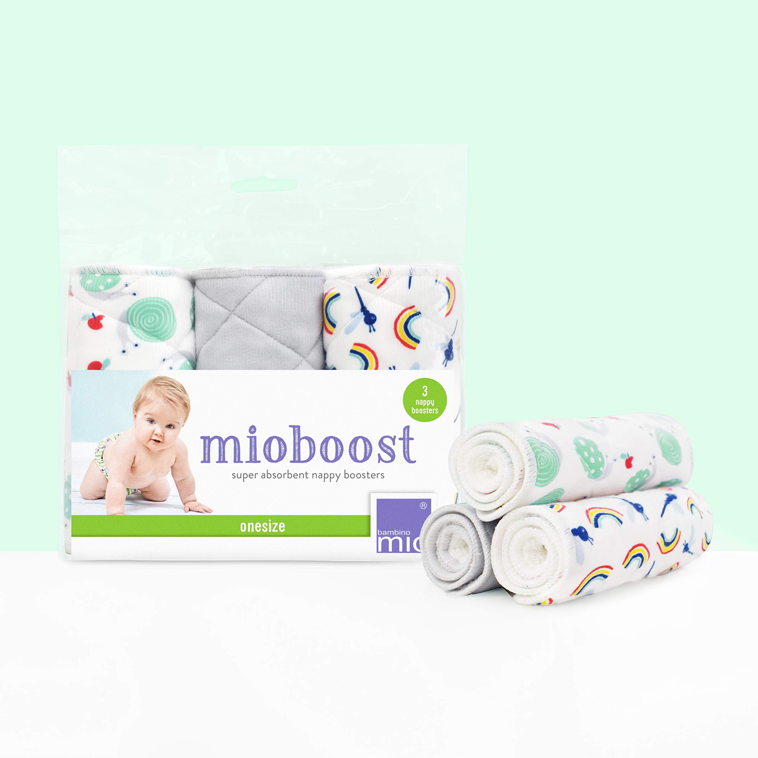 Bambino Mio MB3 SNL Mioboost (Diaper Boosters), 3 Pack, Snail Surprise