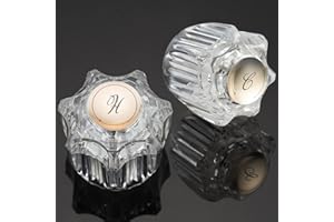 PUREHAVEN Bathroom Knobs Compatible with Delta/Delex Peerless Faucets, Handles Fits Prime-Line MP54260 Hot and Cold, Bathtub Handles in Clear Acrylic, 1 Kit
