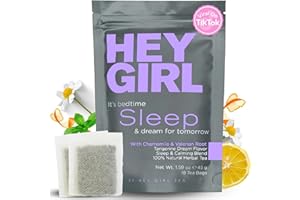 HEY GIRL TEA Sleep Tea for Bedtime - Calming Sleepytime Herbal Tea w/Valerian Root, Chamomile, Passion Flower, Lemon Balm - Relaxing Natural Nighty Night Sleeping Tea - Relaxation Self Care Gifts for Women