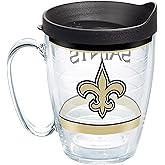Tervis Made in USA Double Walled NFL New Orleans Saints Insulated Tumbler Cup Keeps Drinks Cold & Hot, 16oz Mug, Tradition