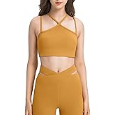 MEIVSO Women's Halter Sports Bra Spaghetti Thin Strap Padded Workout Yoga Y Back Bras