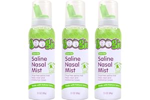 Boogie Baby Saline Nasal Spray Mist, Allergy Relief, Nasal Decongestant, Made with Saline, Unscented, 3.1 Ounce (Pack of 3)…
