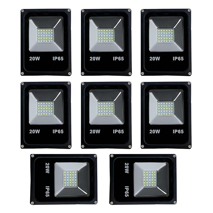 Ultra Slim 20W LED Flood Light FOCUS PURE COOL WHITE AC outdoor Waterproof IP65 - (pack of 8)