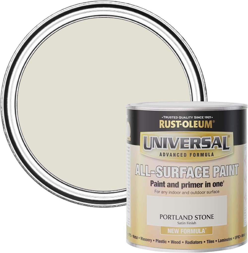 Rust-Oleum Universal Paint & Primer Satin Portland Stone 750ml