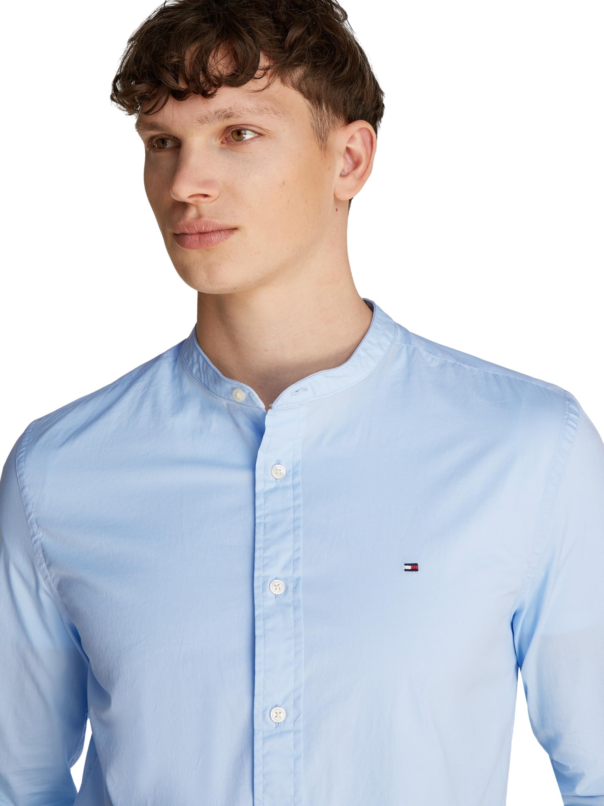 Tommy Hilfiger Herren Hemd Flex Poplin Solid Mao Regular Fit, Blau (Sweet Blue), L 2
