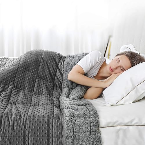 Double Couple Sherpa Fleece Weighted Blanket for Adult Extra Fuzzy