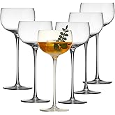 Crystal Cocktail Coupe Glasses, Set of 6, Classic Stemmed Design for Martini, Cosmopolitan, Manhattan