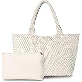 Woven tote Bag for Women, Large woven handbag Shoulder Bag Soft Vegan Leather with Inner Zipper Pouch