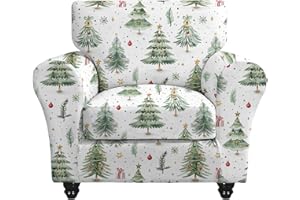 CRFATOP 2 Piece Soft Sofa Couch Cover Stretch T Cushion Armchair Slipcovers 1 Seat Chair Slip Cover with Arms Furniture Protector for Living Room Pet Dog with 1 Individual Seat Covers,(Small,A32)