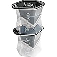 Tovolo Leak-Free, Slow-Melting Colossal 2.25-Inch Cube Silicone Sealed Lid Craft Ice Molds, Set of Two, Charcoal