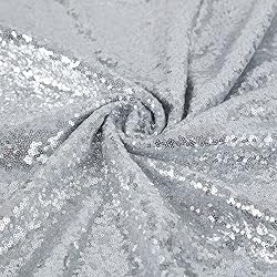 JYFLZQ Silver Sequin Backdrop Curtain 8x10ft(WxH) 1