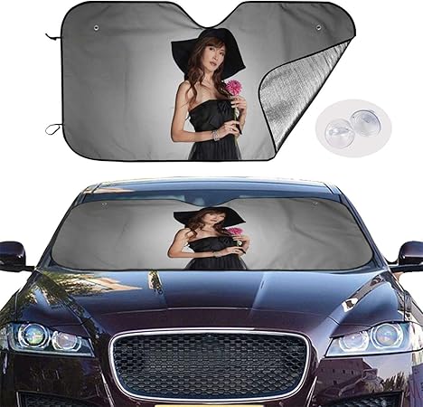 Amazon 工藤静香 くどう しずか1 車用 サンシェード 取り付けが簡単 軽量の日除け 吸盤4個付き 凍結防止 夏冬兼用 カバー 車用 サンシェード 落葉 雨 紫外線 汚れ ホコリ対策可能 130x70cm 車 バイク 車 バイク