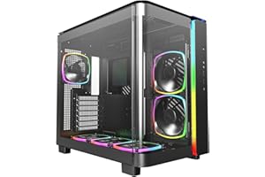 MONTECH King 95 PRO Dual-Chamber ATX Mid-Tower PC Gaming Case, High-Airflow, Toolless Panels, Sturdy Curved Tempered Glass Fr